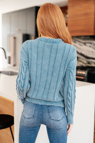 7th Ray In the Right Direction Cable Knit Sweater