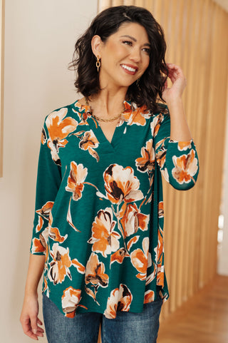 Sew In Love I Think Different Top in Teal Floral
