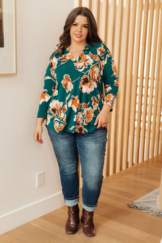 Sew In Love I Think Different Top in Teal Floral