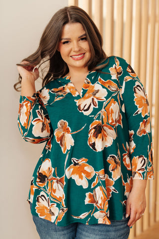 Sew In Love I Think Different Top in Teal Floral