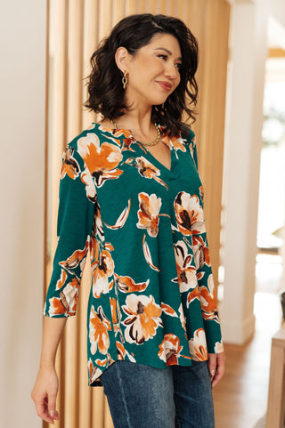 Sew In Love I Think Different Top in Teal Floral