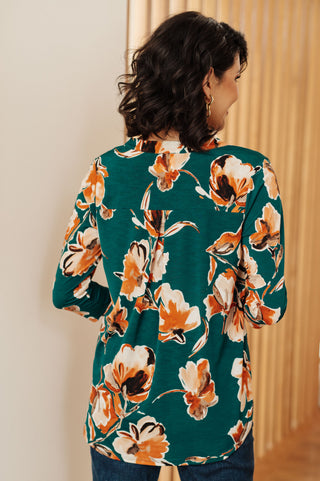 Sew In Love I Think Different Top in Teal Floral
