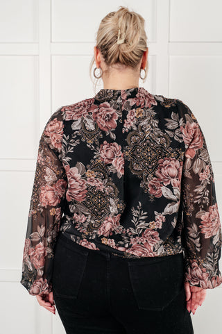 One Eleven North I Wish We Had it All Surplice Floral Blouse