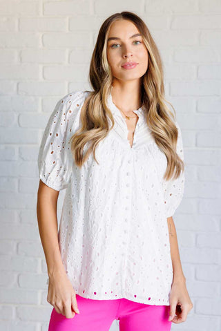 One Eleven North I'll Let You Know Eyelet Lace Blouse