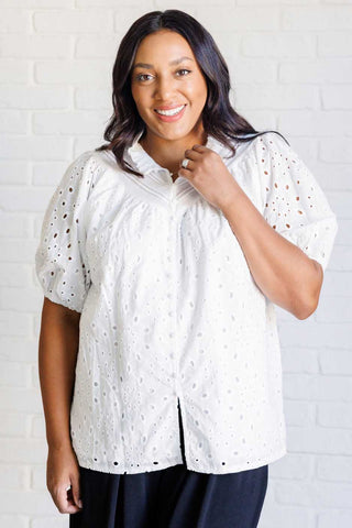 One Eleven North I'll Let You Know Eyelet Lace Blouse