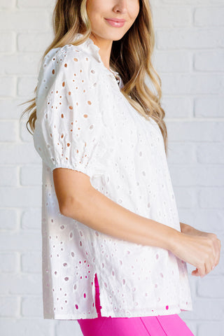 One Eleven North I'll Let You Know Eyelet Lace Blouse