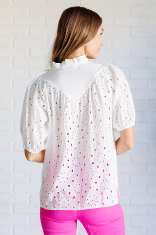 One Eleven North I'll Let You Know Eyelet Lace Blouse