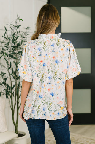 Haptics In All This Time Notch Neck Floral Blouse