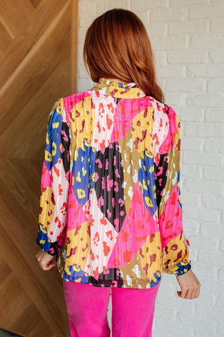 One Eleven North In The Wild Animal Print Blouse