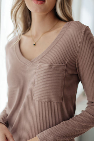 One Eleven North Indeed You Do Long Sleeve V-Neck Top