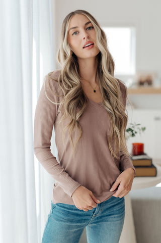 One Eleven North Indeed You Do Long Sleeve V-Neck Top