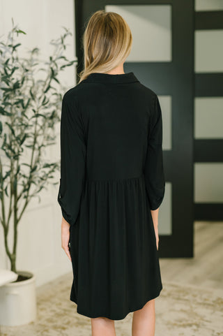 Dear Scarlett Inspire Collared Neck Dress in Black