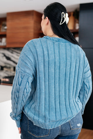 7th Ray In the Right Direction Cable Knit Sweater