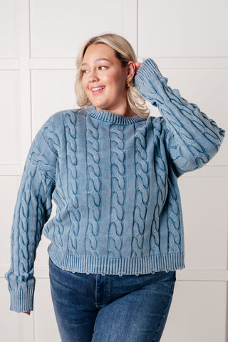 7th Ray In the Right Direction Cable Knit Sweater
