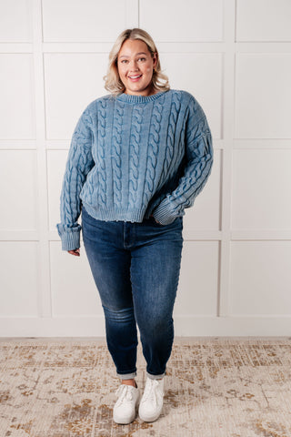 7th Ray In the Right Direction Cable Knit Sweater