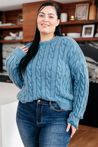 7th Ray In the Right Direction Cable Knit Sweater