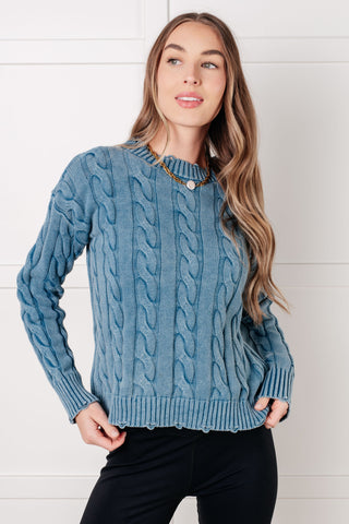 7th Ray In the Right Direction Cable Knit Sweater