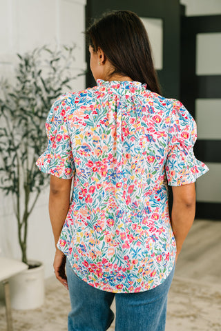 One Eleven North It's Been a Day Split Neck Blouse