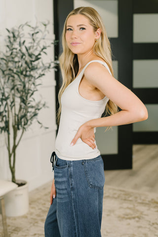 Zenana It's the Simple Things Scoop Neck Tank in Sand Beige