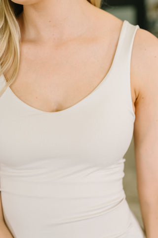Zenana It's the Simple Things Scoop Neck Tank in Sand Beige