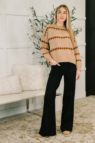 Haptics Ivy Lane Textured Sweater in Taupe