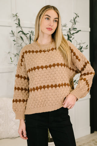 Haptics Ivy Lane Textured Sweater in Taupe