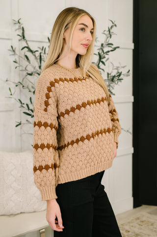 Haptics Ivy Lane Textured Sweater in Taupe
