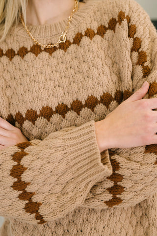 Haptics Ivy Lane Textured Sweater in Taupe