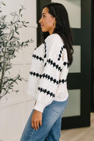 Haptics Ivy Lane Textured Sweater in White and Black