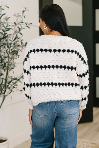 Haptics Ivy Lane Textured Sweater in White and Black