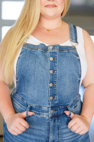 Judy Blue Izzy Control Top Retro Flare Overalls - Exclusive