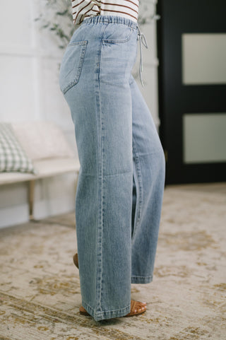 Judy Blue Monica High Waist Palazzo Featherweight with Drawcord - Exclusive