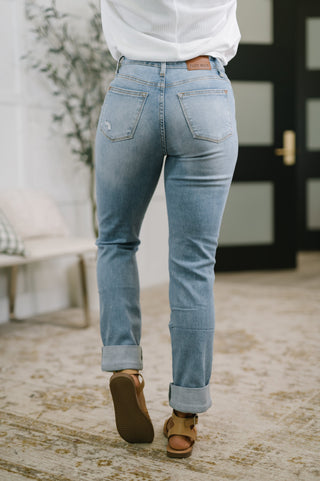 Judy Blue Aiden High Rise Patch Pocket Distressed Boyfriend Jeans - Exclusive