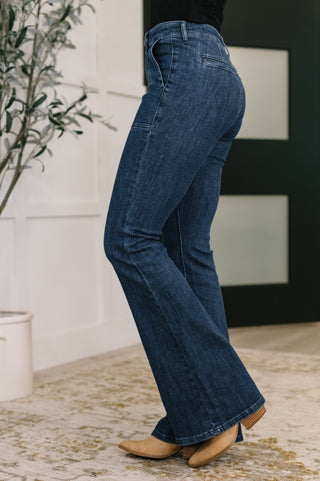Judy Blue Jada High Waist Flare with Patch Pockets - Exclusive
