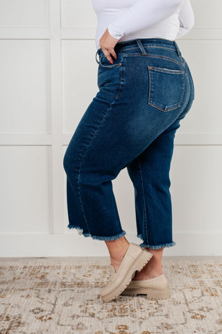 Judy Blue Janice High Rise Button Fly Wide Leg Crop Jeans - Exclusive
