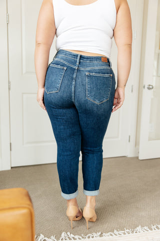 Judy Blue London Midrise Cuffed Boyfriend Jeans - Exclusive
