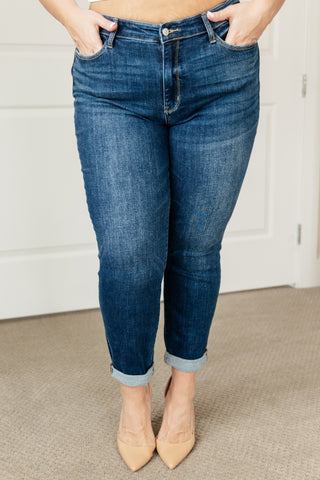 Judy Blue London Midrise Cuffed Boyfriend Jeans - Exclusive