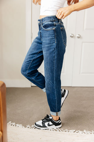 Judy Blue London Midrise Cuffed Boyfriend Jeans - Exclusive