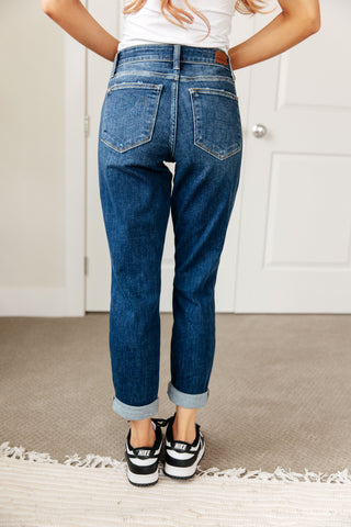 Judy Blue London Midrise Cuffed Boyfriend Jeans - Exclusive