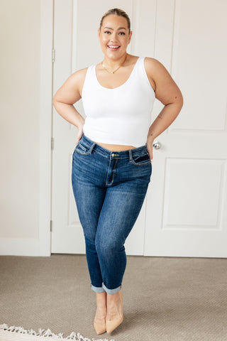 Judy Blue London Midrise Cuffed Boyfriend Jeans - Exclusive