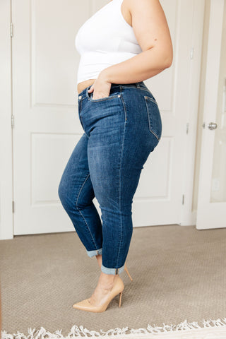 Judy Blue London Midrise Cuffed Boyfriend Jeans - Exclusive