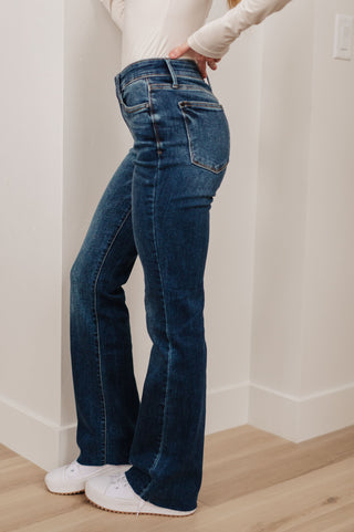 Judy Blue Josephine Mid Rise Raw Hem Bootcut Jeans - Exclusive