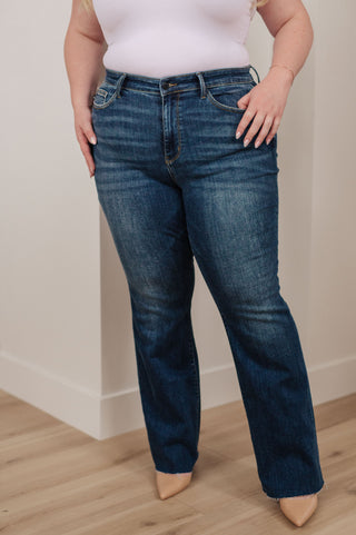 Judy Blue Josephine Mid Rise Raw Hem Bootcut Jeans - Exclusive
