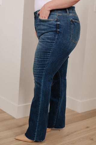 Judy Blue Josephine Mid Rise Raw Hem Bootcut Jeans - Exclusive