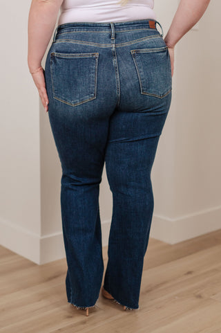 Judy Blue Josephine Mid Rise Raw Hem Bootcut Jeans - Exclusive