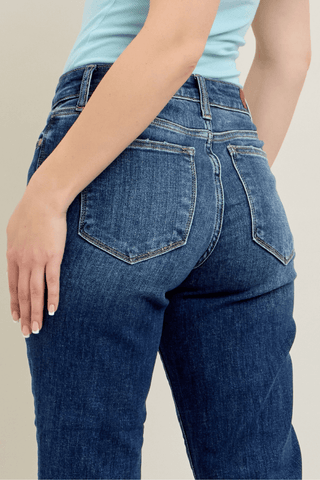 Judy Blue Basic Mid-Rise Cuffed Slim Denim Jeans 82428