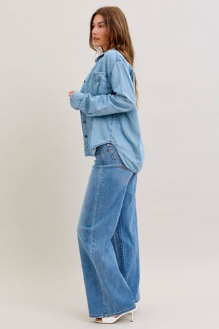 Judy Blue Denim Shirt with Western Styling 5808