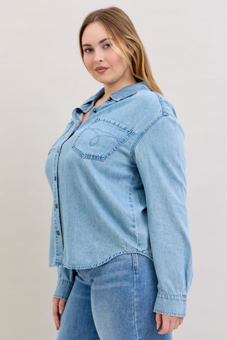 Judy Blue Denim Shirt with Western Styling 5808