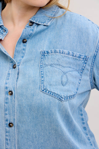 Judy Blue Denim Shirt with Western Styling 5808