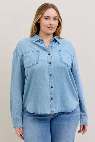 Judy Blue Denim Shirt with Western Styling 5808